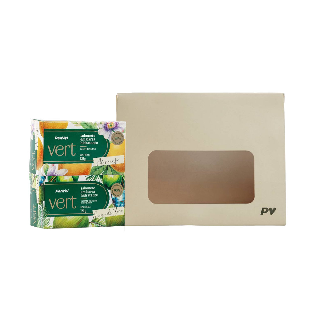 Kit Presente De Natal Panvel Vert Sabonete Em Barra Água De Coco 120g + Sabonete Em Barra Maracujá 120g