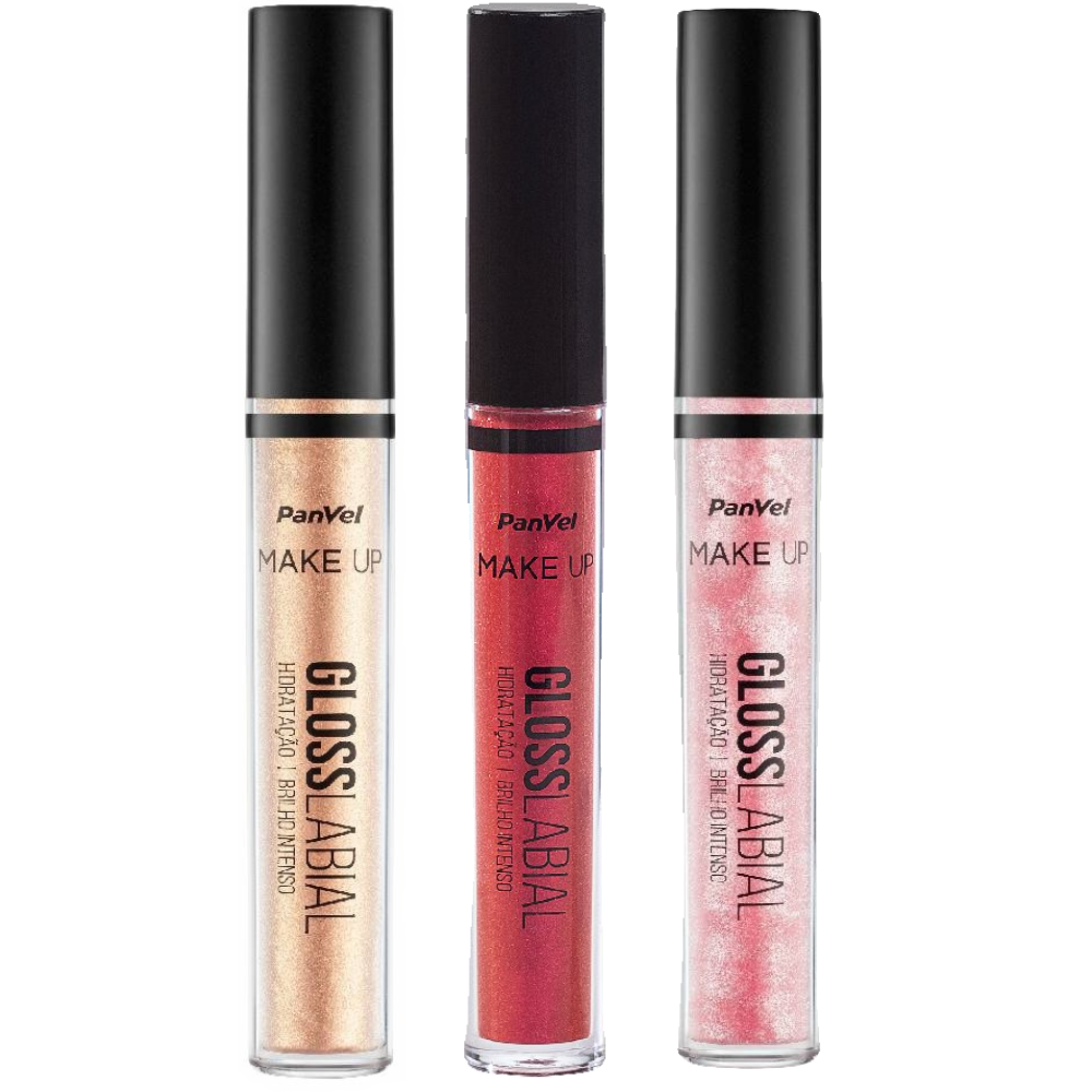 Kit Panvel Make Up Gloss Labial Candy 3,5g + Love 3,5g + Shine 3,5g