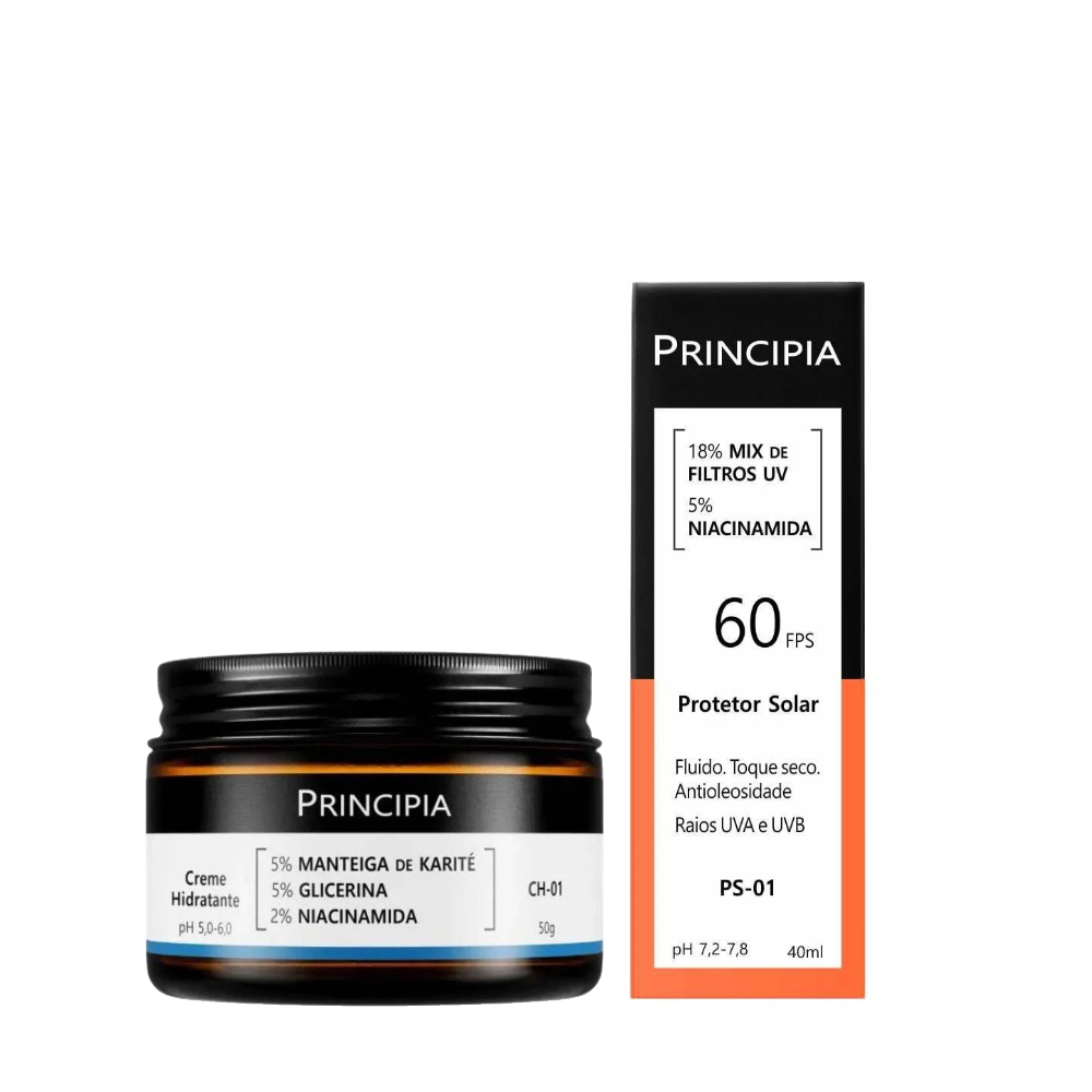 Kit Principia Creme Hidratante Facial Ch 01 50g + Protetor Solar Facial Ps 01 Fps 60 40ml