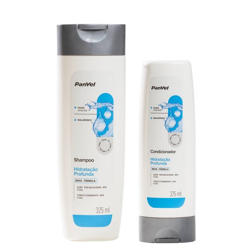 Kit Panvel Shampoo Hidratação Profunda 325ml + Condicionador Hidratação Profunda 275ml