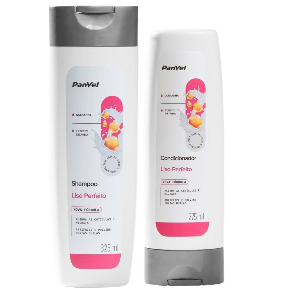 Kit Panvel Shampoo Liso Perfeito 325ml + Condicionador Liso Perfeito 275ml