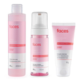 Kit Panvel Tônico Facial Faces Pele Normal A Seca 200Ml + Espuma De Limpeza De Pele Normal A Seca Faces 150Ml + Hidratante Facial Fps30 Faces Pele Normal A Seca 50G
