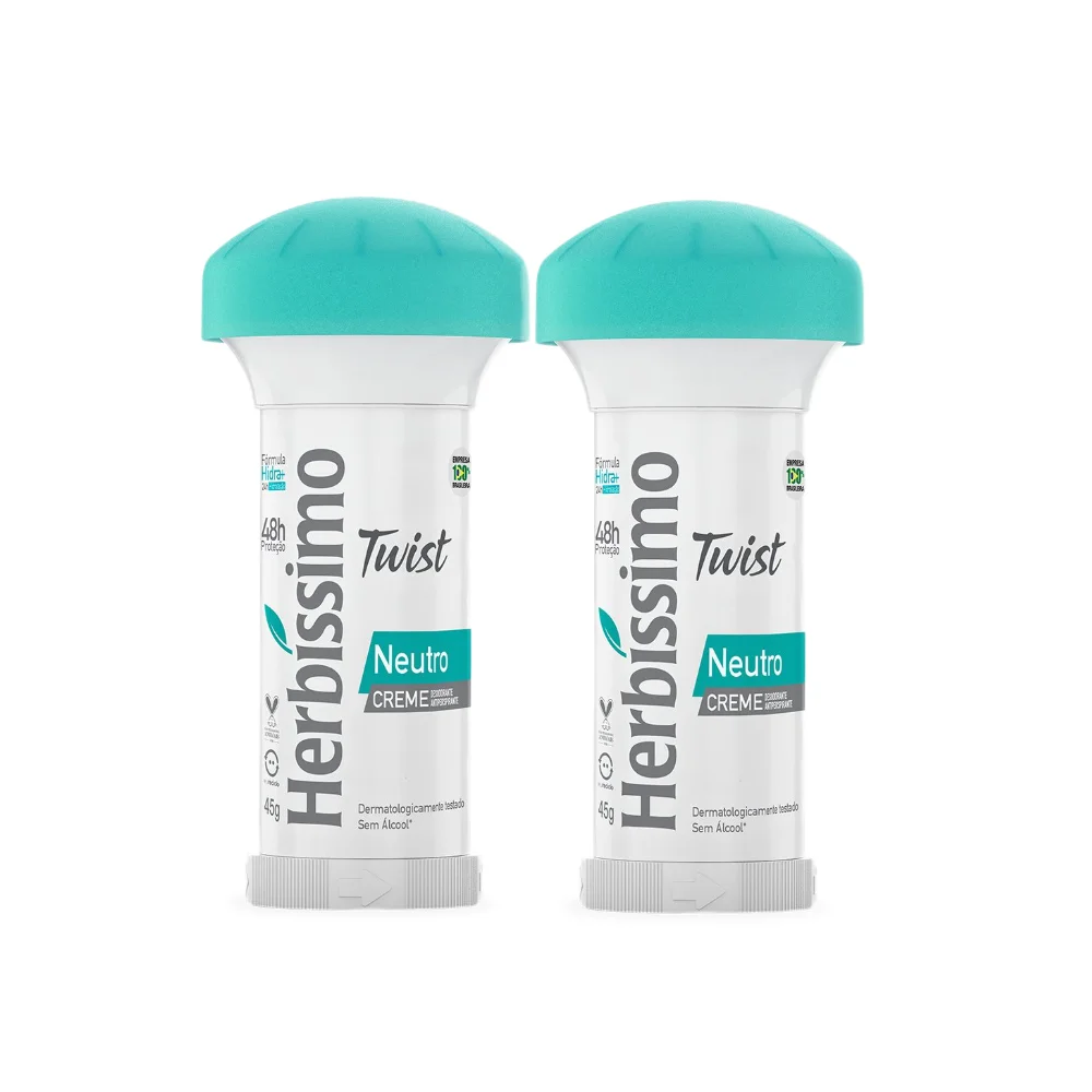 Kit Desodorante Em Creme Herbíssimo Neutro 45g 2 Unidades