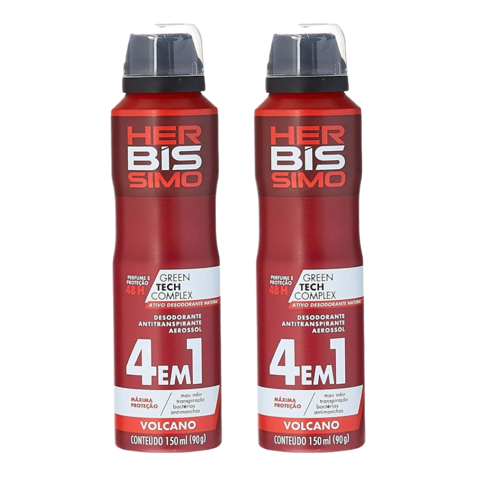 Kit Desodorante Aerosol Herbíssimo Volcano 150ml 2 Unidades