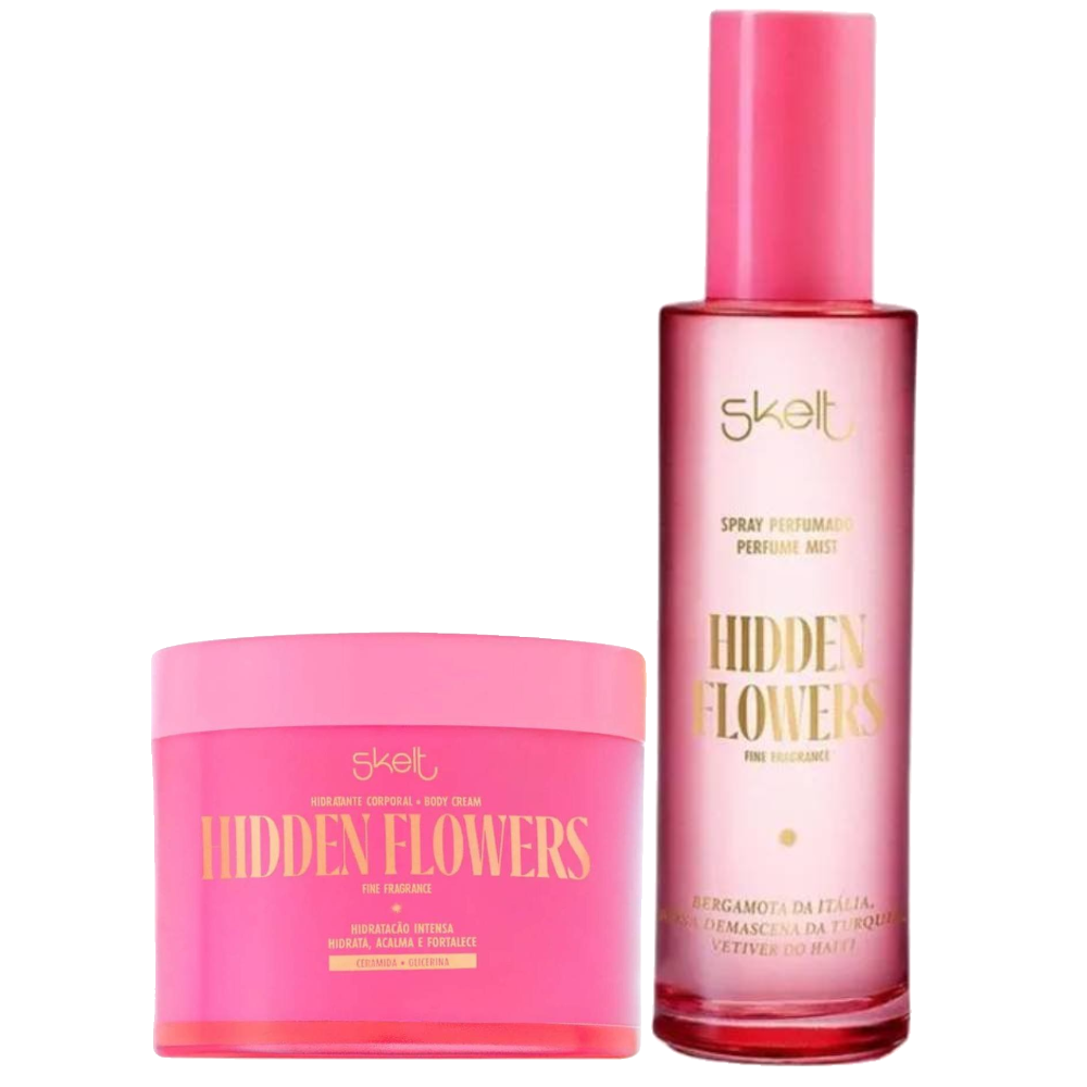 Kit Skelt Hidratante Corporal Hidden Flowers 200g + Body Splash Hidden Flowers 100ml