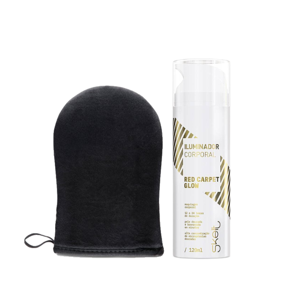 Kit Skelt Loção Iluminadora Corporal 120ml + Luva Aplicadora 1 Unidade