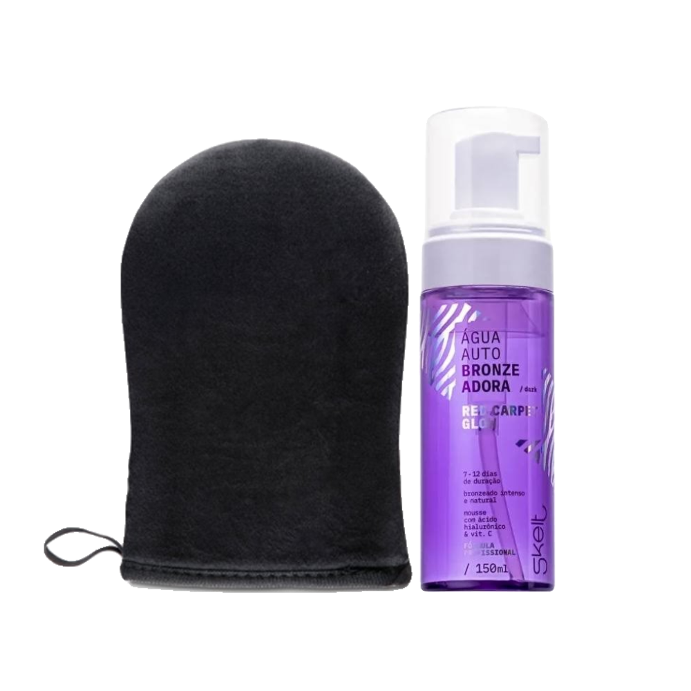 Kit Skelt Luva Aplicadora 1 Unidade + Água Autobronzeadora Dark 150ml