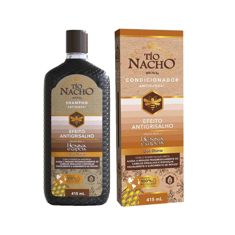 Kit Tio Nacho Condicionador Tío Nacho Efeito Antigrisalho 415ml + Shampoo Tío Nacho Antigrisalho 415ml