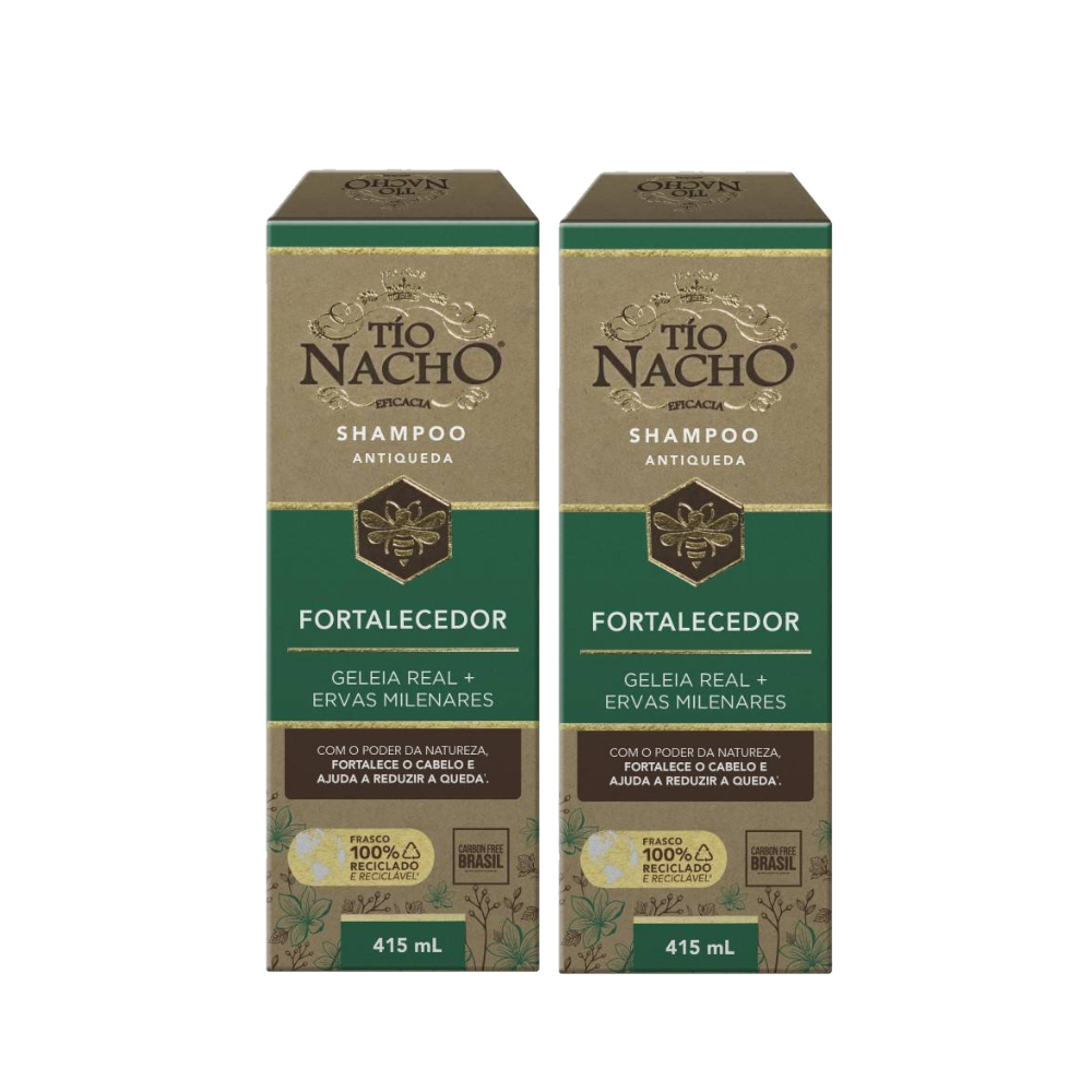 Kit Shampoo Tio Nacho Antiqueda Ervas Milenares 415ml 2 Unidades