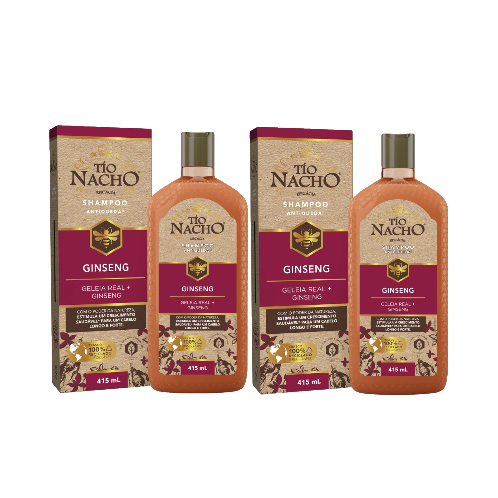 Kit Shampoo Tio Nacho Ginseng 415ml 2 Unidades 
