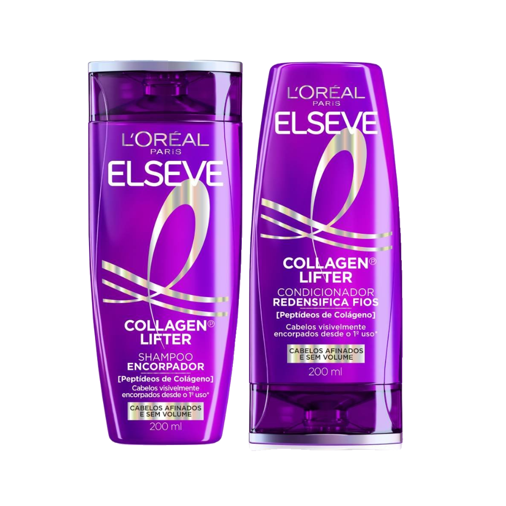 Kit Elseve Condicionador Collagen Lifter 200ml + Shampoo Collagen Lifter 200ml