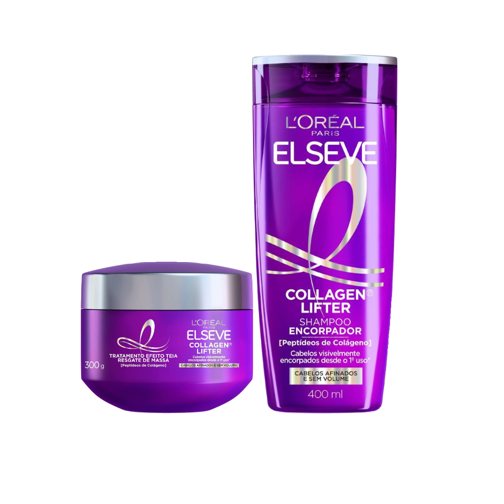 Kit Elseve Shampoo Collagen Lifter 400ml + Máscara De Tratamento Collagen Lifter 300g