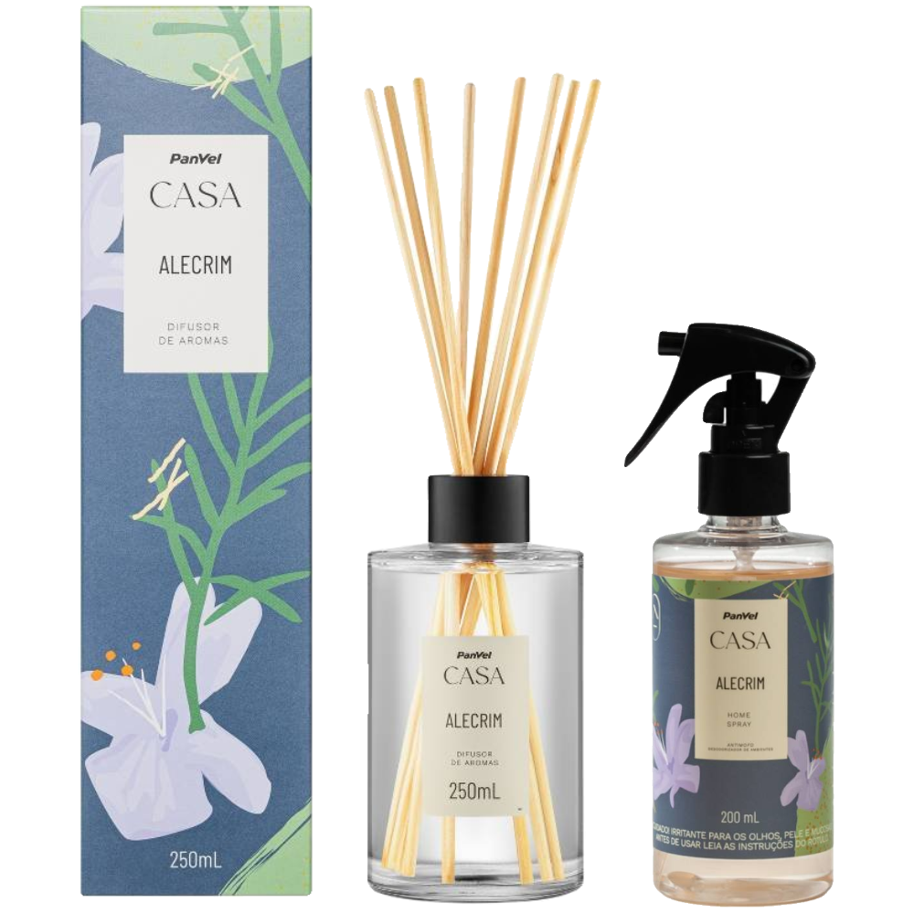 Kit Panvel Difusor De Aromas Casa Alecrim 250ml + Home Spray Casa Alecrim 200ml