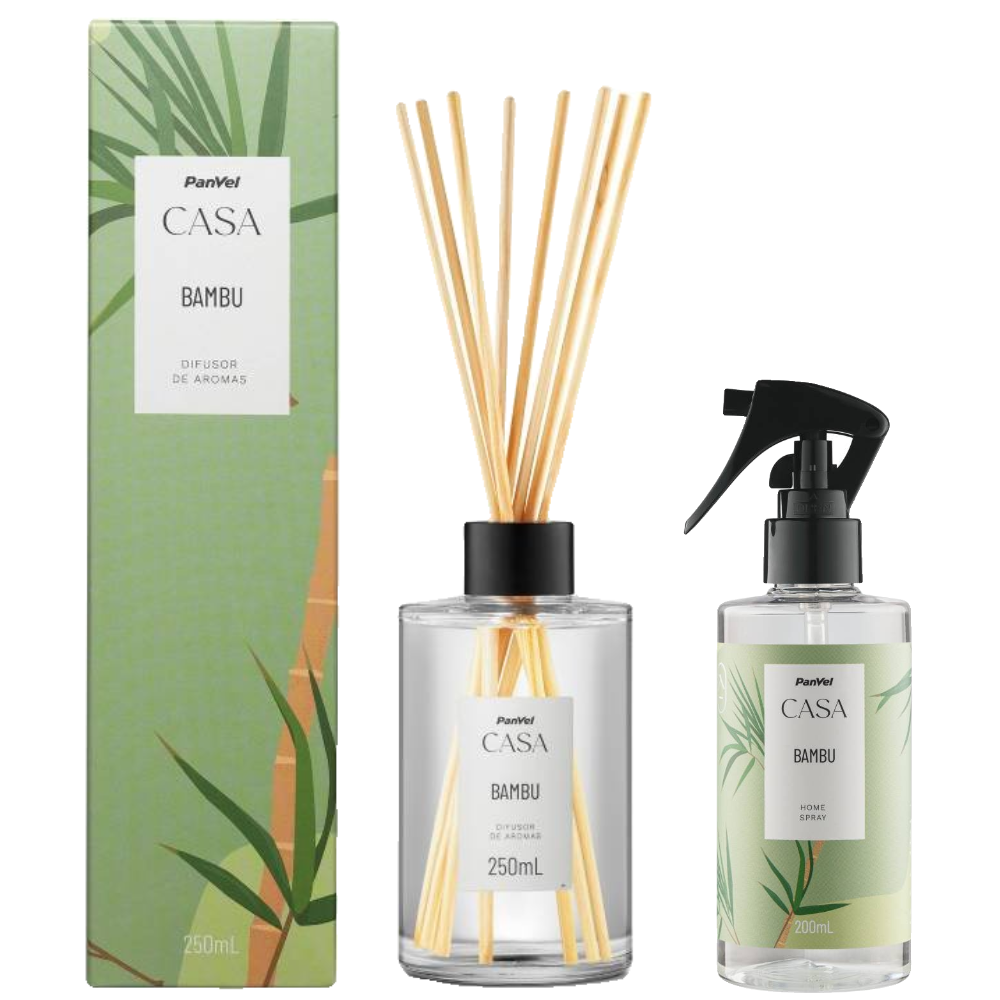 Kit Panvel Difusor De Aromas Casa Bambu 250ml + Home Spray Casa Bambu 200ml
