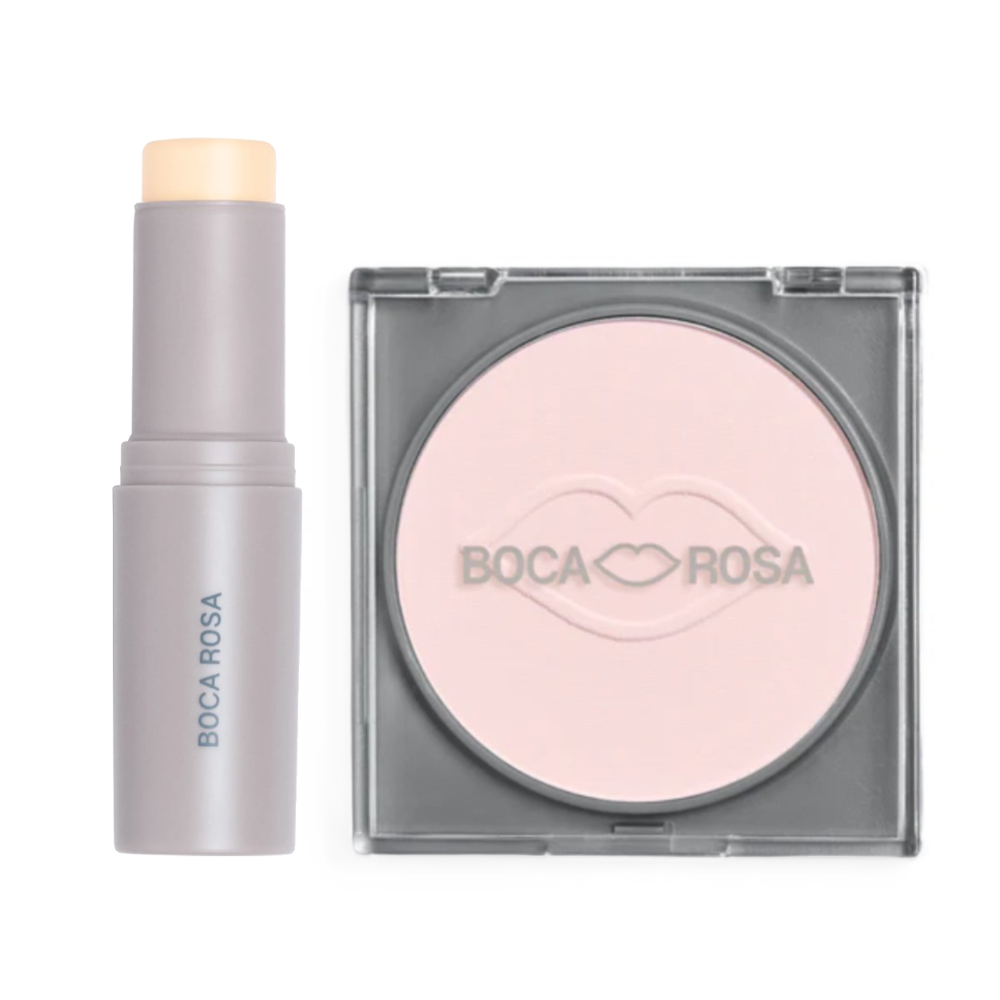 Kit Boca Rosa Beauty Base Multifuncional Stick Pele Fps30 Br01 12g + Pó Compacto Translúcido Jujuba 9g Com 25%off