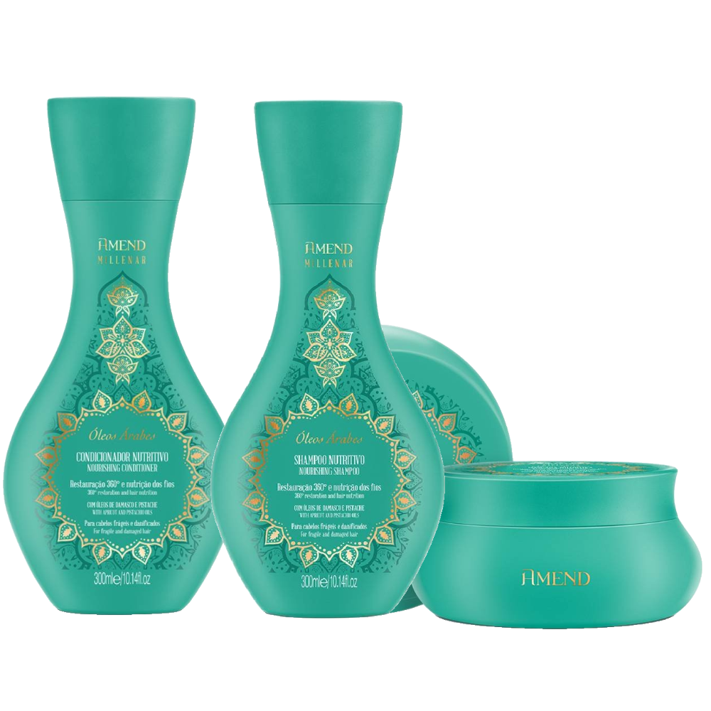 Kit Amend Millenar Óleos Árabes Condicionador 300ml + Shampoo 300ml + Máscara Capilar 300g