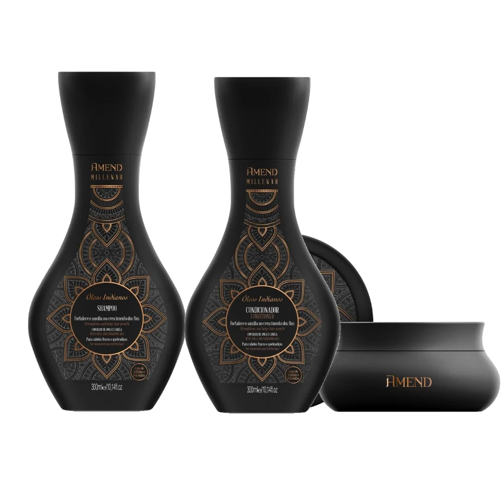 Kit Amend Millenar Óleos Indianos Mascara 300g + Shampoo 300ml + Condicionador 300ml