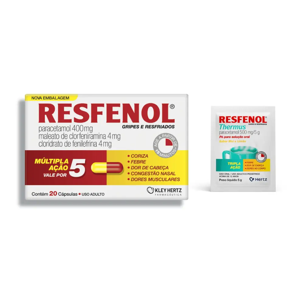 Kit Resfenol 20 Cápsulas Grátis Resfenol Thermus 5g 