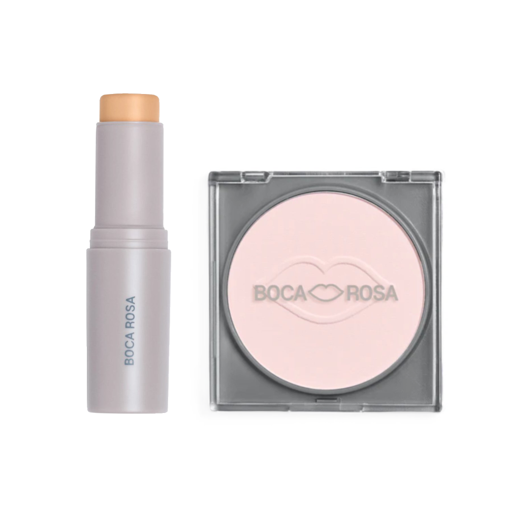 Kit Boca Rosa Beauty Base Multifuncional Stick Pele Fps30 Br11 12g + Pó Compacto Translúcido Jujuba 9g Com 25%off