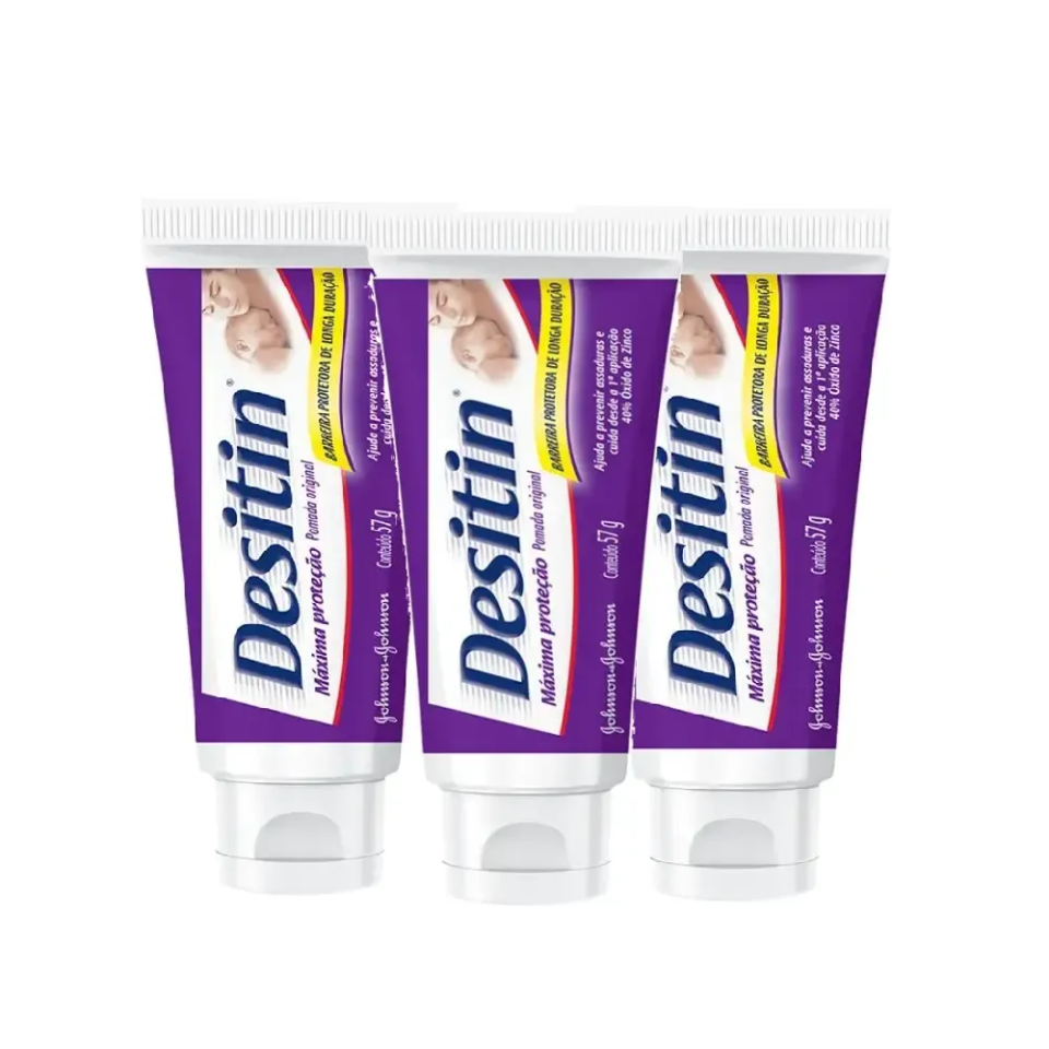 Kit Creme Preventivo Para Assaduras Desitin Máxima Duração Roxo 57g - 3 Unidades