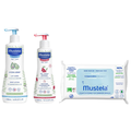 Kit Mustela Gel Lavante Para Pele Muito Sensível 300Ml + Loção Hidratante Corporal Hydra Bebê 500Ml + Toalhas Umedecidas Sem Perfume 60 Unidades
