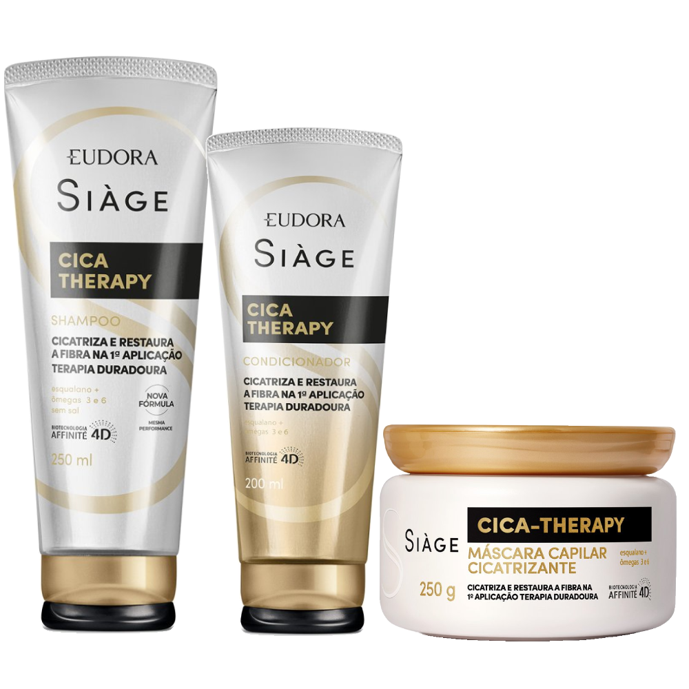 Kit Eudora Siage Cica-therapy Shampoo 250ml + Condicionador 200ml + Máscara De Tratamento Capilar 250g