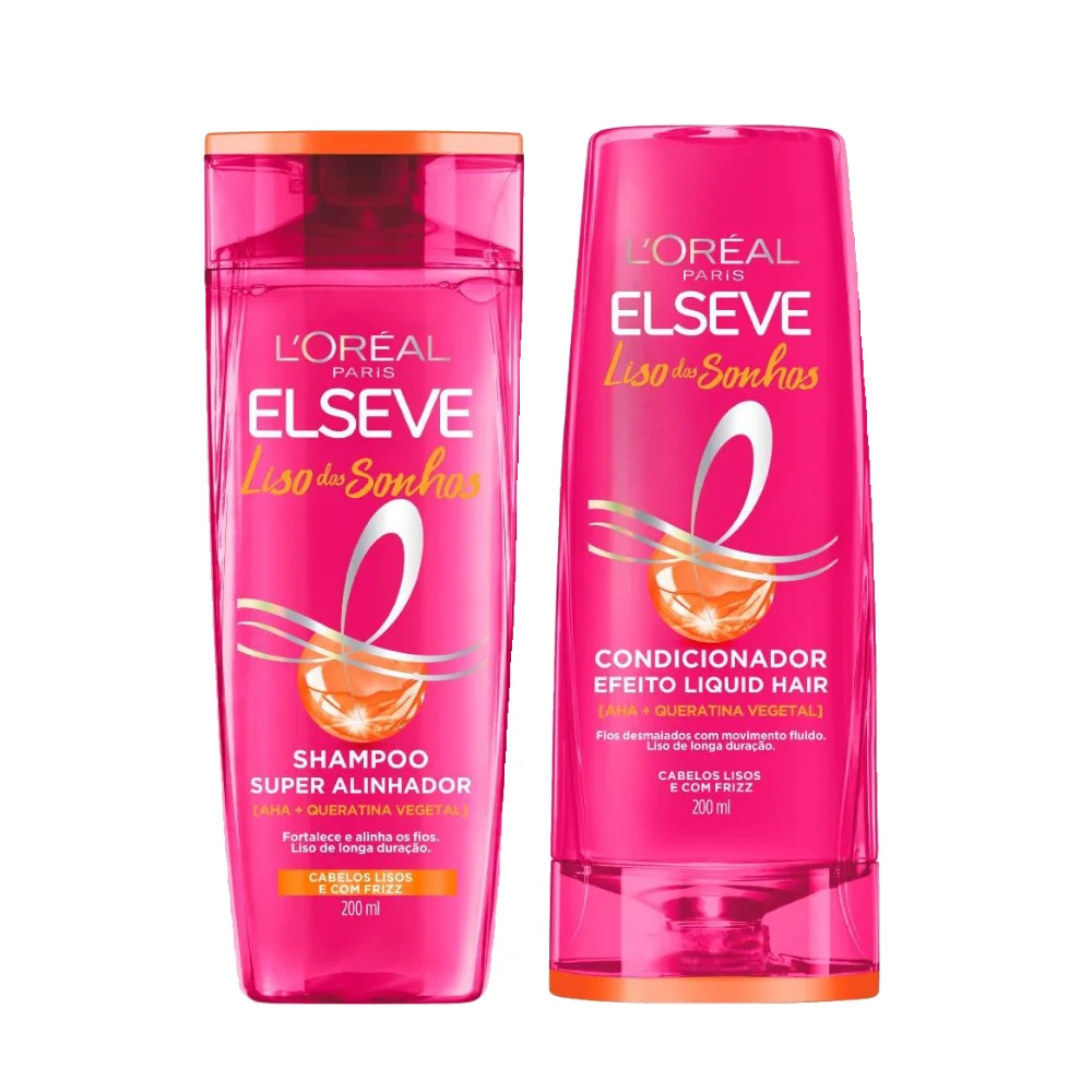 Kit Elseve Condicionador L'oréal Paris Liso Dos Sonhos 200ml + Shampoo L'oréal Paris Liso Dos Sonhos 200ml