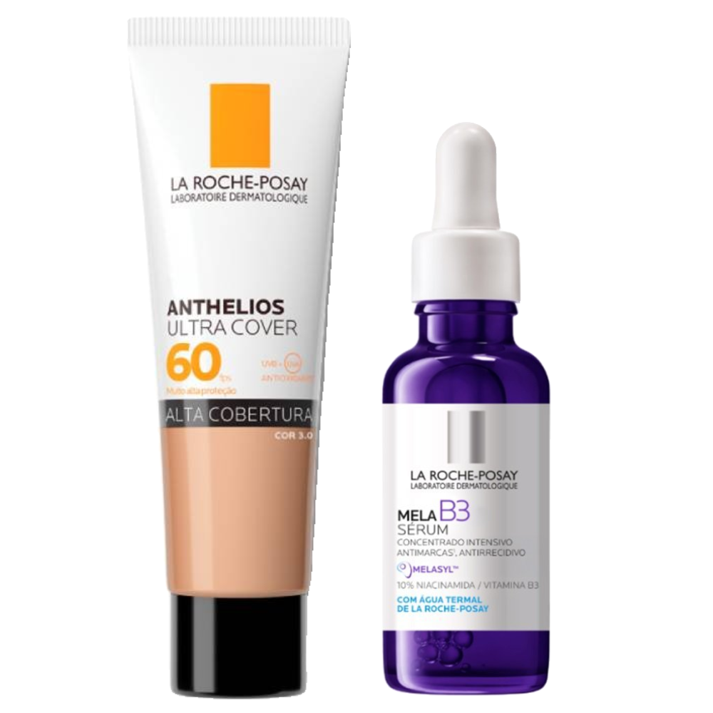Kit La Roche-posay Sérum Facial Mela B3 Antimanchas 30ml + Protetor Solar Facial Anthelios Ultra Cover Fps60 Cor 3.0 30g