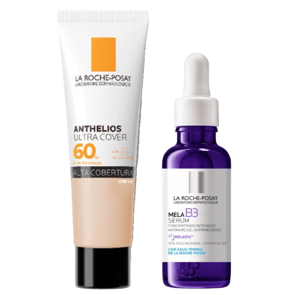 Kit La Roche-posay Sérum Facial Mela B3 Antimanchas 30ml + Protetor Solar Facial La Roche Posay Anthelios Ultra Cover Cor 1.0 Fps60 30g