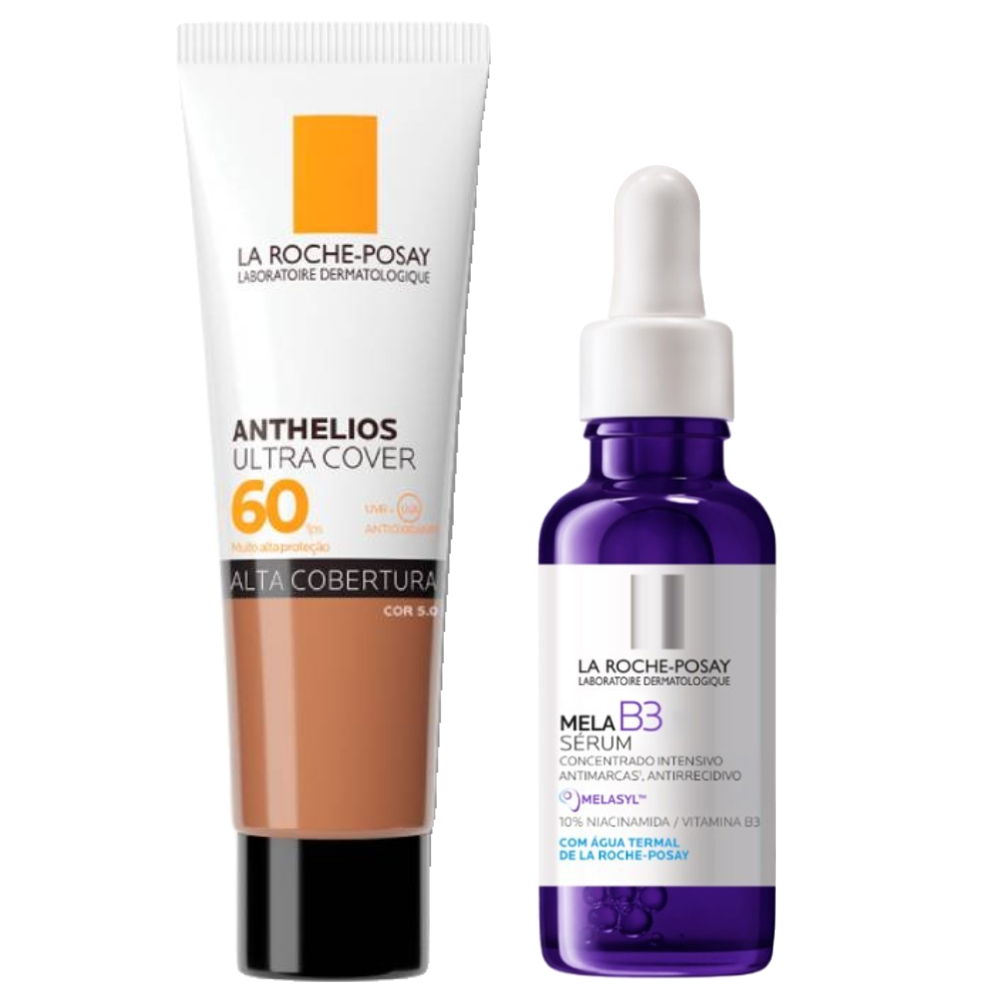 Kit La Roche-posay Sérum Facial Mela B3 Antimanchas 30ml + Protetor Solar Facial La Roche Posay Anthelios Ultra Cover Cor 5.0 Fps60 30g