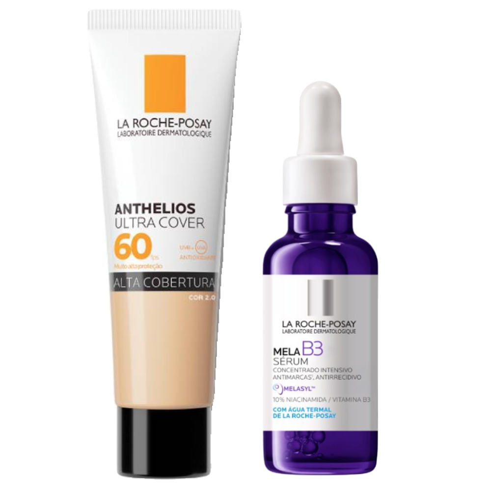 Kit La Roche-posay Sérum Facial Mela B3 Antimanchas 30ml + Protetor Solar Facial Anthelios Ultra Cover Fps60 Cor 2.0 30g