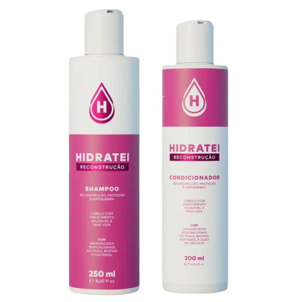 Kit Hidratei Condicionador Reconstrução 200ml + Shampoo Reconstrutor 250ml