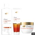 Kit Dove Shampoo Uv Repair & Glow Ferúlico 370ml +Condicionador 250ml +Máscara 250g
