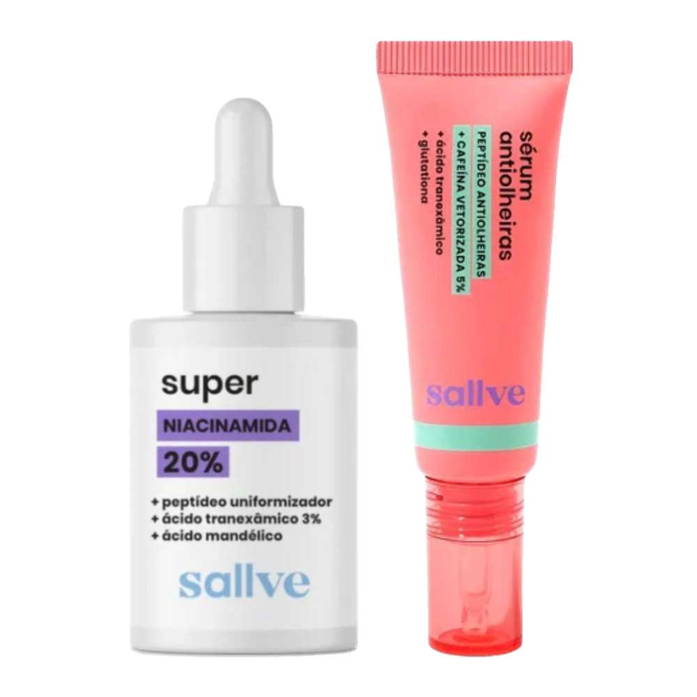 Kit Sallve Sérum Facial Anti Idade Super Niacinamida 20% 30ml + Sérum Antiolheiras 15g