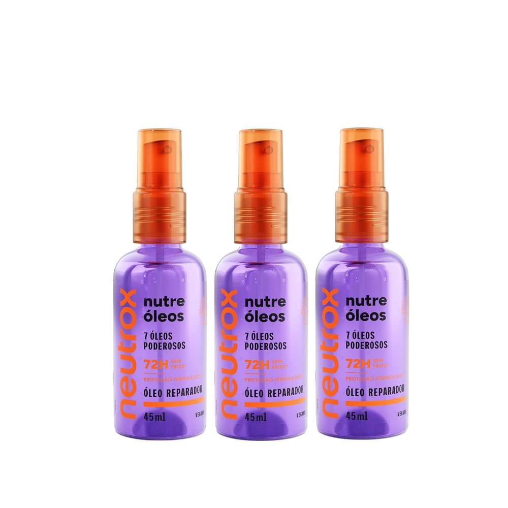 Kit Óleo Capilar Reparador Neutrox Nutre Óleos 45ml - 3unidades