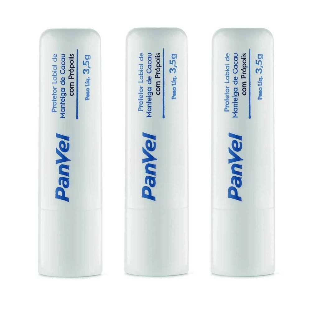 Kit Manteiga De Cacau Com Propólis Panvel 3,5g 3 Unidades