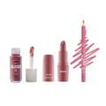 Kit Panvel Lápis Para Contorno Labial Malva Delicado Make Up 1G + Lip Oil Lush 3,5Ml + Batom Cremoso Nude Chic