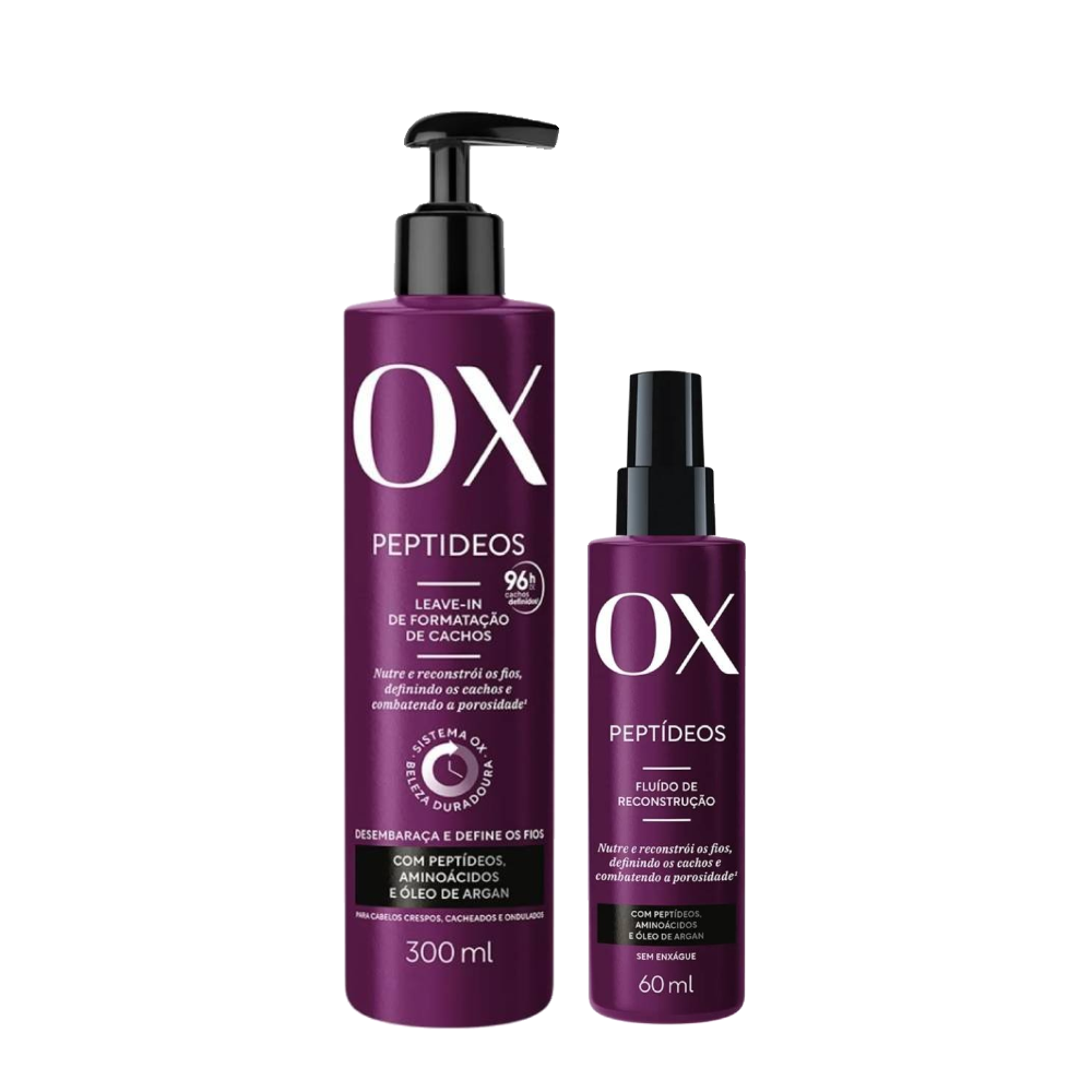 Kit Fluído De Reconstrução Capilar Ox Peptídeos 60ml + Leave-in Capilar Ox 300ml