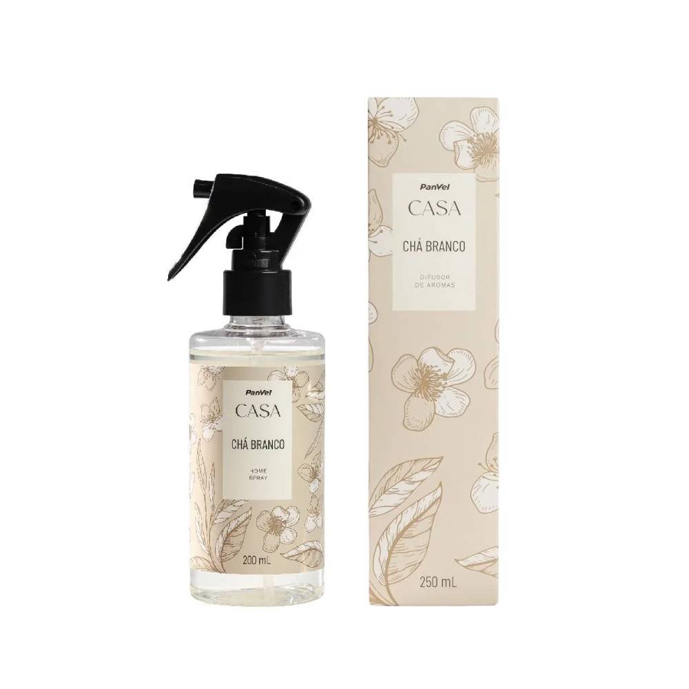 Kit Panvel Difusor De Aromas Casa Chá Branco 250ml Dia Das Mães + Home Spray Casa Chá Branco 200ml Dia Das Mães