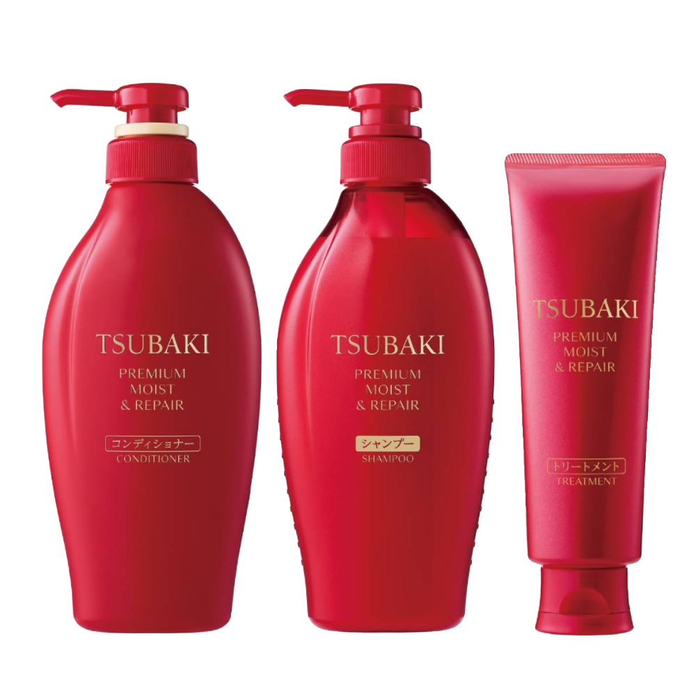Kit Capilar Tsubaki Premium Moist E Repair Shampoo 450ml + Condicionador 450ml + Máscara De Tratamento Capilar 160g