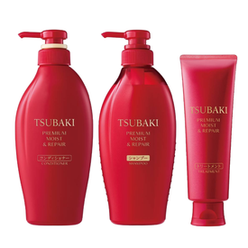 Kit Capilar Tsubaki Premium Moist E Repair Shampoo 450Ml + Condicionador 450Ml + Máscara de Tratamento Capilar 160G