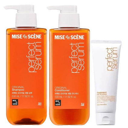 Kit Mise En Scène Perfect Serum Original Shampoo 530Ml + Condicionador 530Ml + Máscara De Tratamento Capilar 180Ml