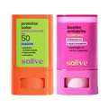 Kit Sallve Bastão Corporal Antiatrito 15G + Protetor Solar Facial Bastão Antioleosidade Fps50 15G