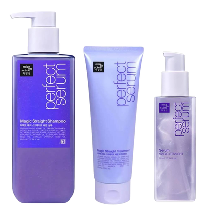 Kit Capilar Mise En Scène Perfect Sérum Magic Straight Shampoo 530Ml + Tratamento Capilar 230Ml + Sérum Capilar 80Ml