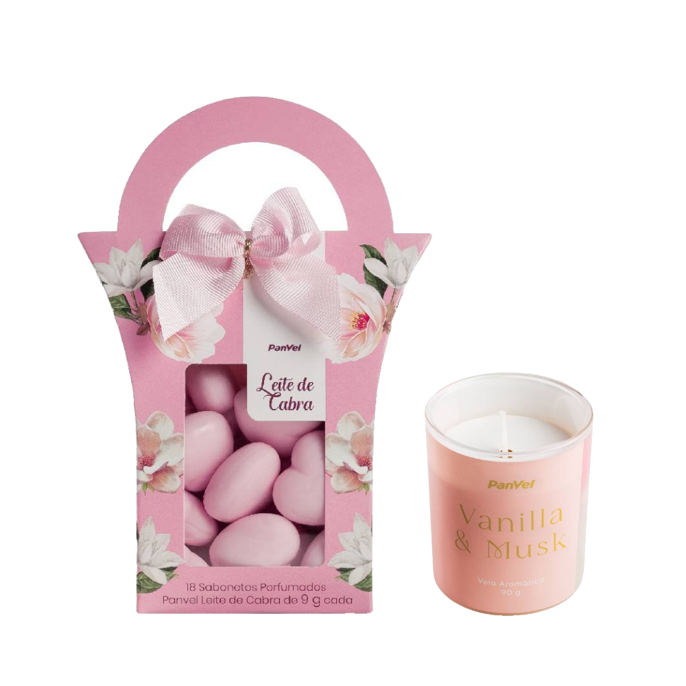 Kit Dia Das Mães Panvel Mini Sabonetes 18 Unidades 9g Cada + Vela 90g