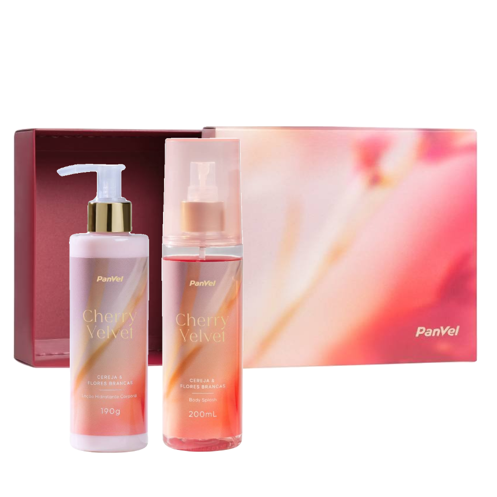 Kit Panvel Dia Das Mães Caixa Presenteável Mães + Spray Desodorante Corporal Cherry Velvet 200ml + Loção Desodorante Corporal Cherry Velvet 200ml 