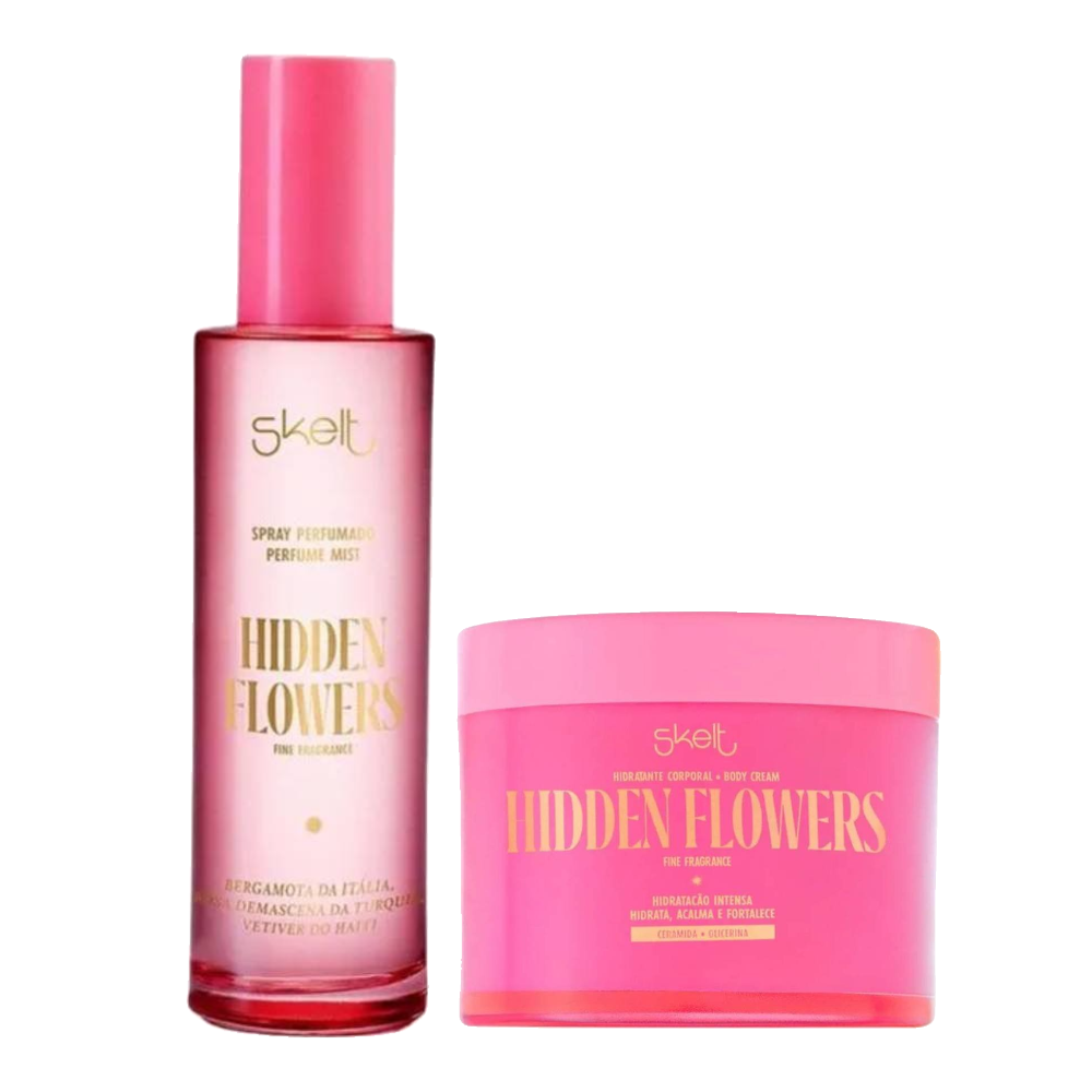 Kit Skelt Body Splash Hidden Flowers 100ml + Hidratante Corporal 200g