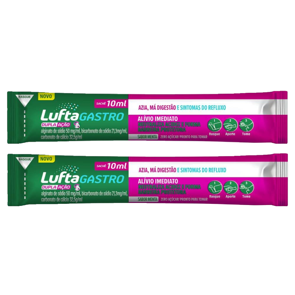 Kit Luftagastro Dupla Ação Sachê Líquido 10ml