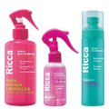 Kit Capilar Ricca Spray Capilar Mist Iluminador 100Ml + Spray Capilar Uso Essencial 250Ml + Bruma Volumizadora 150Ml