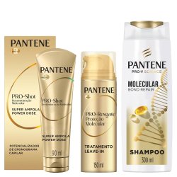 Kit Capilar Pantene Molecular Bond Repair Ampola De Tratamento Capilar 90ml + Leave In 150ml + Shampoo 300ml